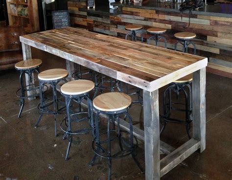 Reclaimed Wood Bar Table Restaurant Counter Community Communal Rustic