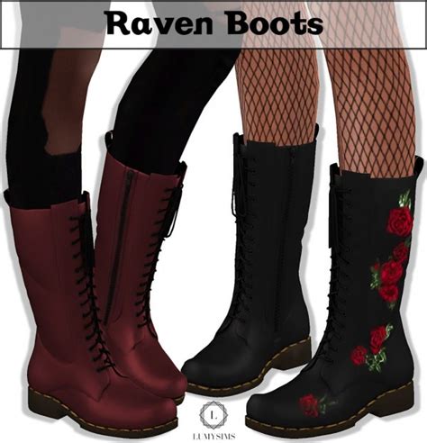 Lumy Sims Raven Boots Sims 4 Downloads