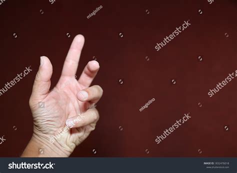Hand Signals Mans Left Hand Against Stock Photo 1832476018 Shutterstock