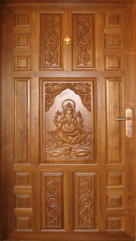 Teak Wood Door Sri Ganesh Carving Goel Woodworks Wooden Door Design