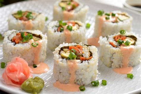 Vegan Spicy Carrot Salmon Sushi Roll Asian Inspirations