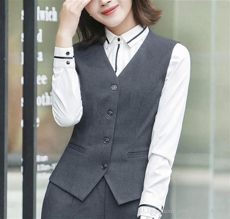 New Ol Office Ladies Solid Suit Vest Women Formal Single Breasted V