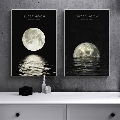Moon Phase Canvas Painting Posters And Prints Minimalist Luna Wall Art