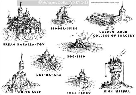 Map Town Graphics 1 Inks By William Mcauslandrpg Art Bookcovers