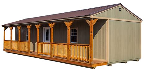 Side Porch Cabin Factory Outlet Buildings Sheds Barns Garages