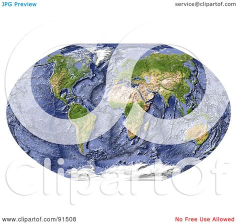 Royalty-Free (RF) Clipart Illustration of a World Map, Shaded Relief, With Shaded Ocean Floor by ...