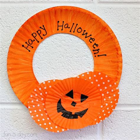 Halloween Craft For Kids Cupcake Liner Wreath Fun A Day
