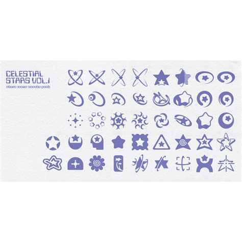 40 Celestial Stars And Icons Assets Pack Vol 01 — The Visual Pharmacy