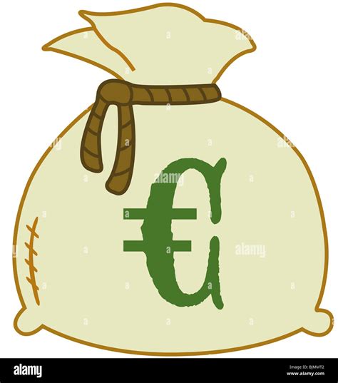 Money Bag With Euro Sign Illustration Stock Photo Alamy