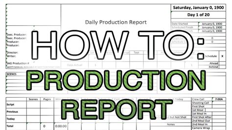 Production Report Format In Excel