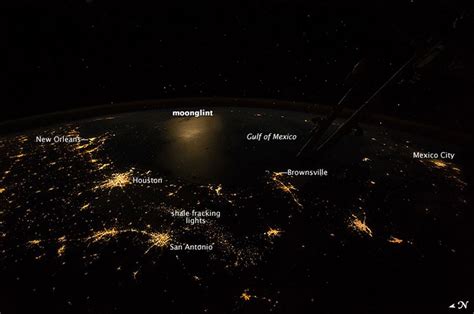 Iss Photo Captures Light Patterns Of Gulf Coast Cities Earth From