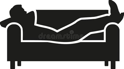 Man Lying On A Sofa Silhouette Stock Illustration Illustration Of
