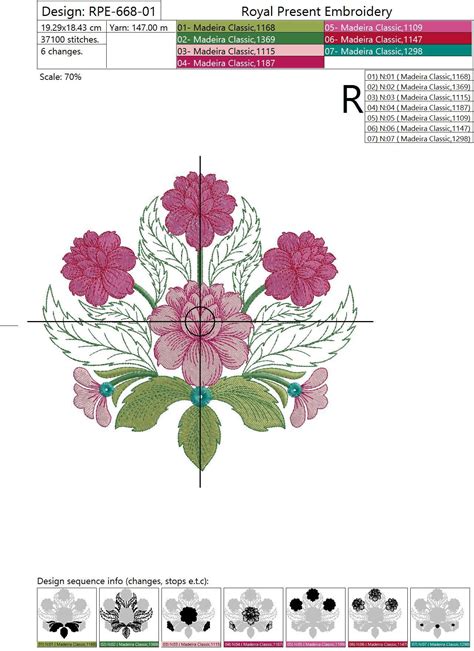 Free Machine Embroidery Design Peonies Royal Present Embroidery