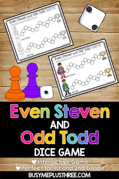 Even And Odd Dice Game For 1st Grade And 2nd Grade Kindergarten Games
