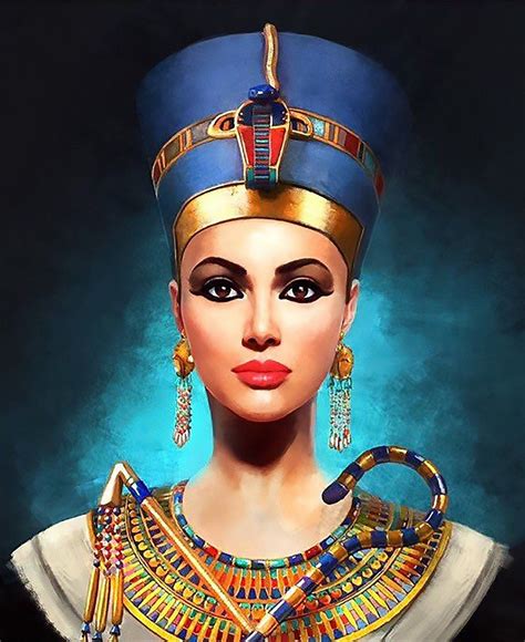 Nefertiti The Beautiful Queen Egyptian Art Hand Painted Etsy Egyptian Painting Egypt Art
