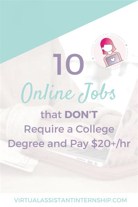 10 Online Jobs That Don’t Require A College Degree And Pay 20 Hr College Degree Online Jobs