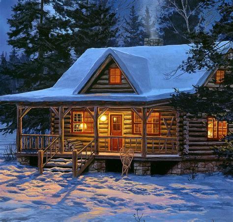 50 Best Vintage Log Cabin Paintings Images On Pinterest Paint