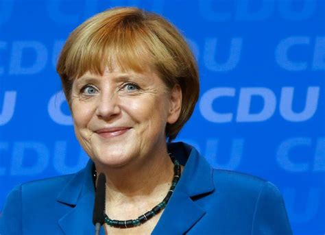 Unter ihrer führung sind die deutschen in guten händen. Angela Merkel, German Chancellor, to seek fourth term ...