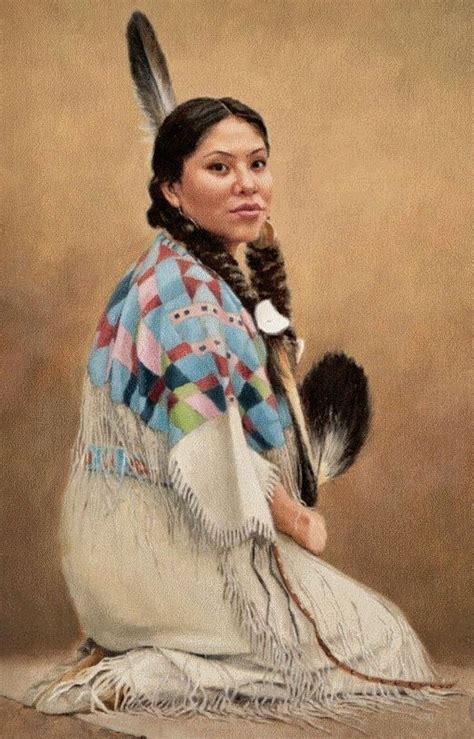 An Oil Painting Of A Native American Woman