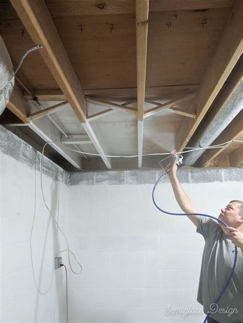 How To Paint An Unfinished Basement Ceiling Basement Remodel Diy