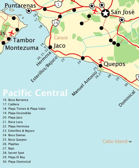 Maps Of Jaco Costa Rica And Central Pacific Visit Jaco Costa Rica