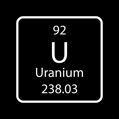 Símbolo De Urânio Elemento Químico Da Tabela Periódica Ilustração