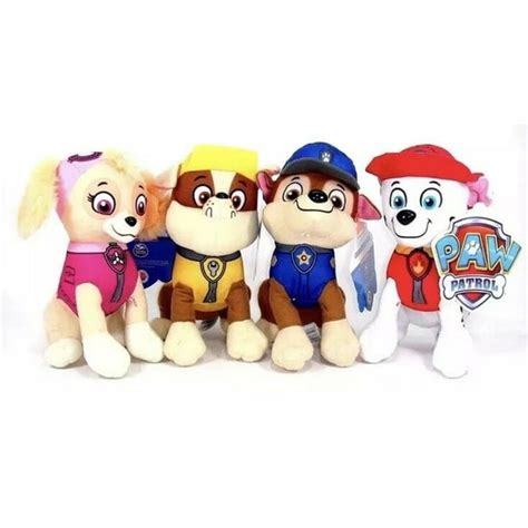 Paw Patrol 8 Plush Stuffed Animal Toy Set Chase Rubble Marshall