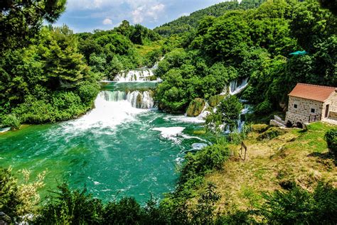 Croatia Park Waterfall Forest River Krka Nature Wallpaper 3000x2008