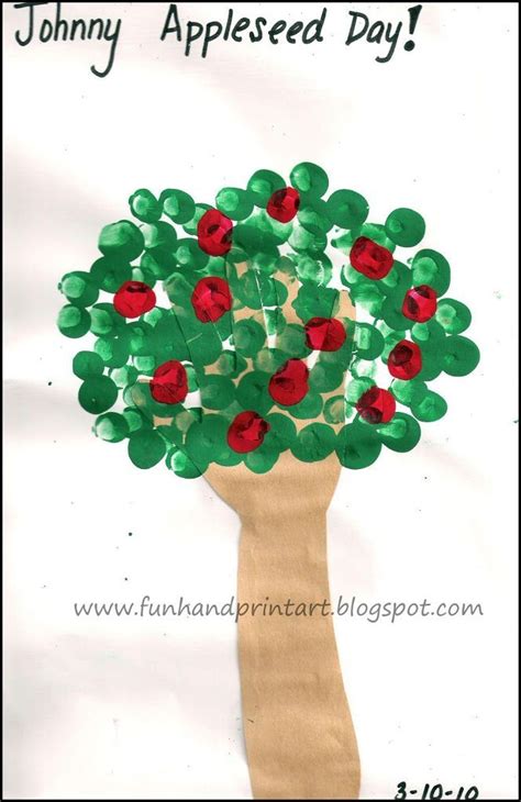 Traced Hand Tree With Fingerprint Apples Fun Handprint Art