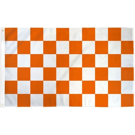 Checkered Orange And White 3 X 5 Polyester Flag F 2106 By