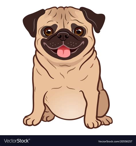You can vote up your. Pug dog cartoon cute friendly fat chubby fawn Vector Image