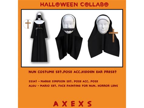 Axexs Halloween Collaboration The Nun Valac Set By Euno Sims The