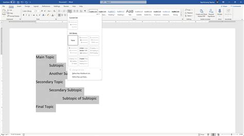 Apply A Multilevel List In Word Instructions Teachucomp Inc