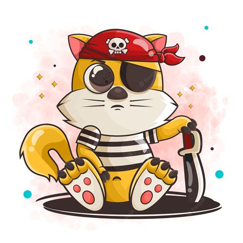 Cat Kitten Twentynine Palms T Shirt Piracy Pirate Cat S White Clip
