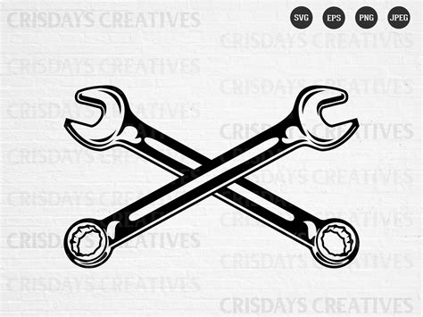crossed combi wrench svg wrench svg wrench png wrench etsy