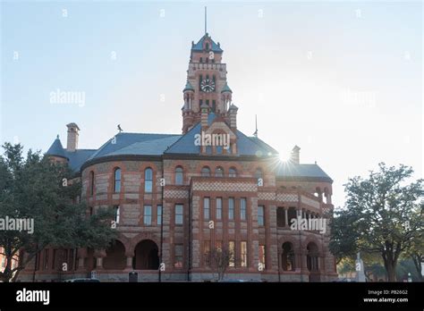 Ellis County Courthouse In Waxahachie Texas With Sunburst Constructed