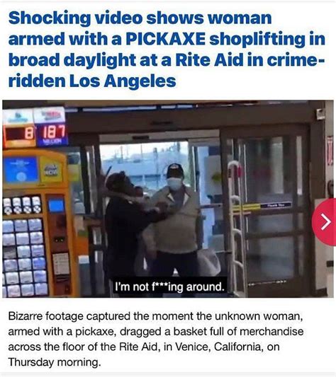 Woman With Pickaxe Robs Rite Aid In Viral Video Leaves The Internet Scandalized