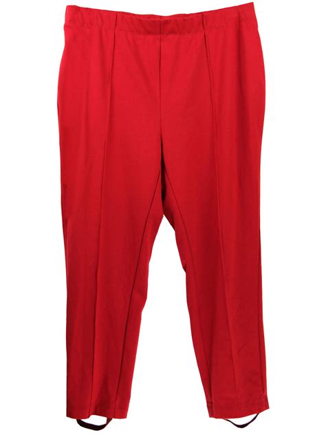 Style And Co Womens Plus Size Detatchable Stirrup Stretch Pants 1x Red