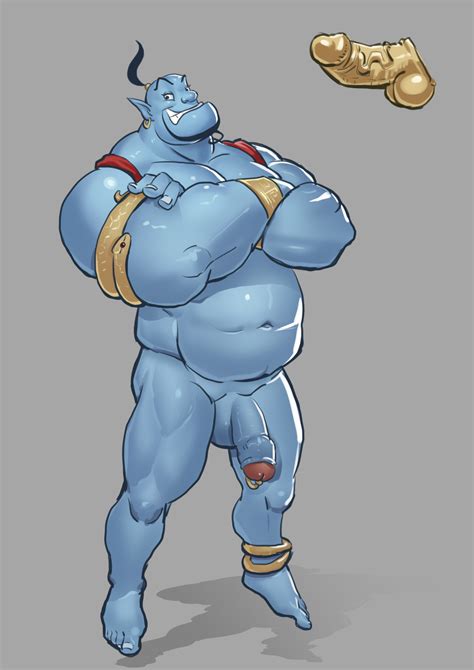 Rule 34 Aladdin Balls Bara Belly Blue Body Djinn Erect Genie Genie
