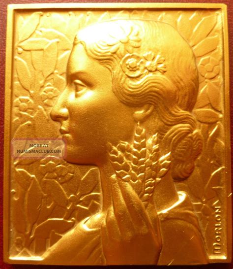 Art Deco Large French Gilded Bronze Plaque By P A Morlon