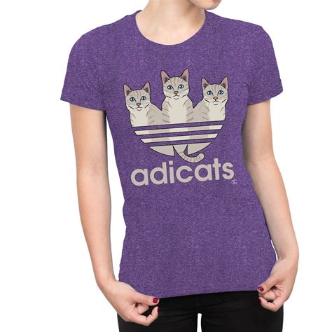1tee Womens Adicats Spoof Cats T Shirt Ebay
