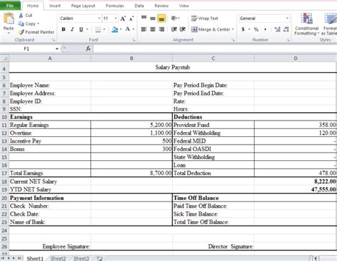 100 Free Employee Pay Stub Template Excel Excel Tmp