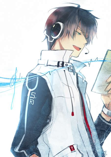 Anime Boy Brown Hair With Headphones Flickr Photo Sharing