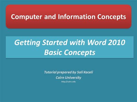 Getting Started With Word 2010 Youtube
