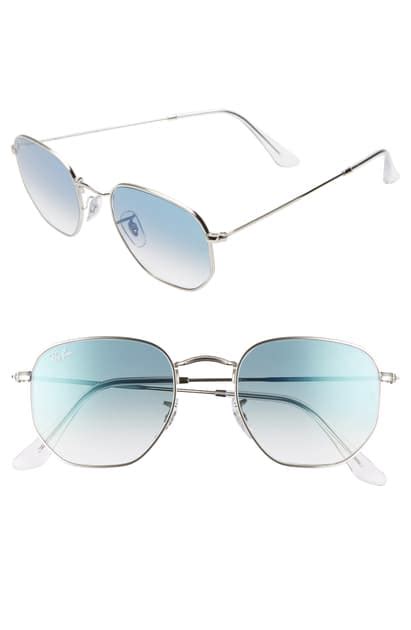 Ray Ban 51mm Aviator Sunglasses In Silver Blue Gradient Modesens