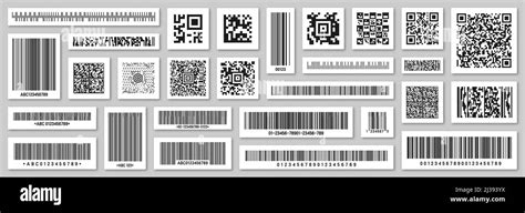 Set Of Product Barcodes And Qr Codes Identification Tracking Code