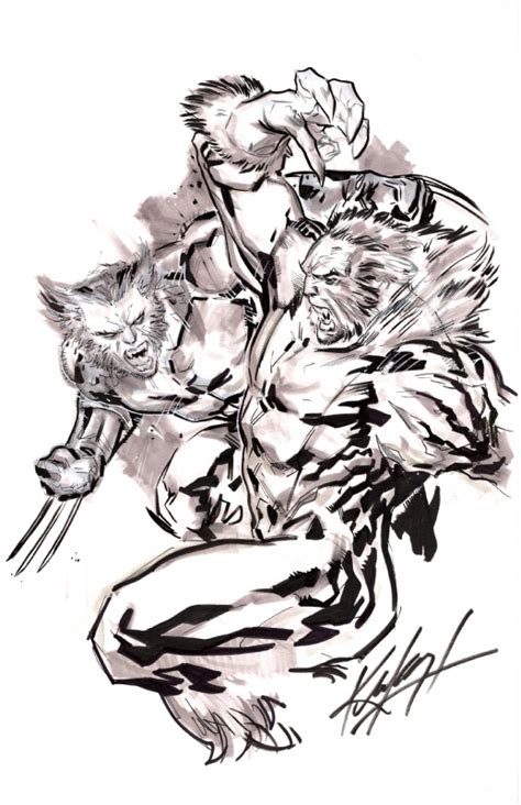 Wolverine Vs Sabertooth By Ken Lashley In Jp Crushers Wolverine Comic