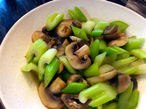 Stir Fry Celery And Mushrooms Oh Snap Lets Eat
