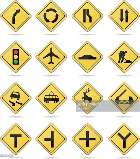 Yellow Warning Road Signs High Res Vector Graphic Getty Images