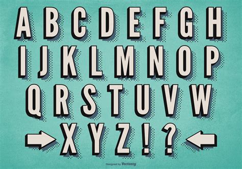 Retro Alphabet Set Download Free Vector Art Stock Graphics And Images